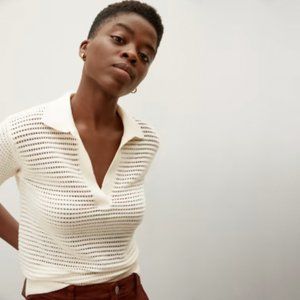 NWOTEverlane Cotton Merino Polo in Bone, Size L